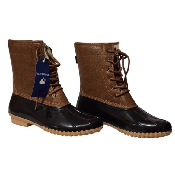 JBU by Jambu Women Maplewood Faux Leather Lace-Up Rain Boots Shoes (Size 10) NWT - Picture 7 of 10